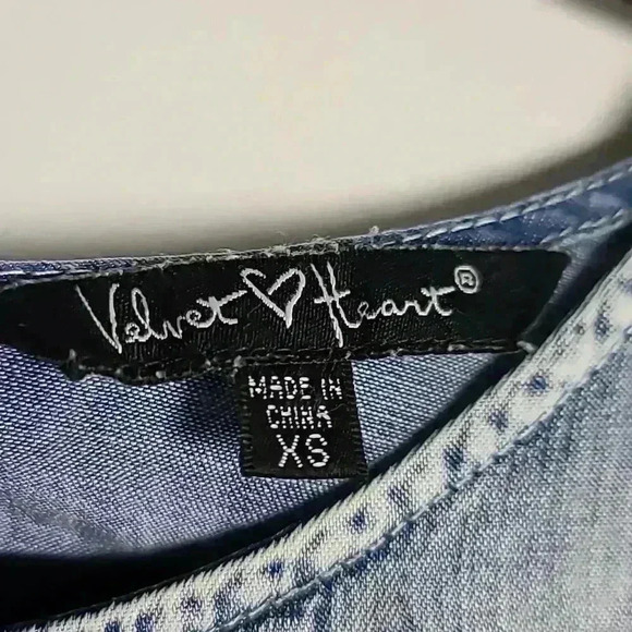 VELVET HEART Chambray Midi Dress With Pockets Size XSmall - Picture 5 of 12